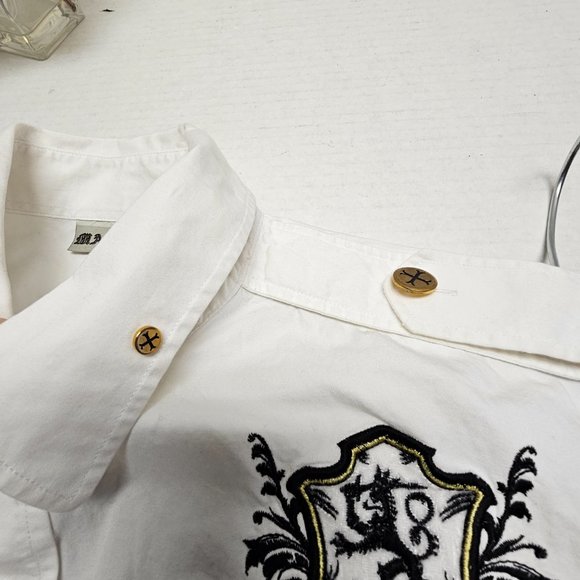 RARE Vintage Marquis MARQ 75 Button Down Dragon Eagle Alpha Embroidered Shirt - Picture 8 of 16